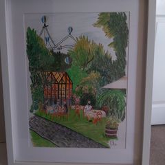 Original Artwork- Coffee at Tivoli Gardens, Copenhagen"
