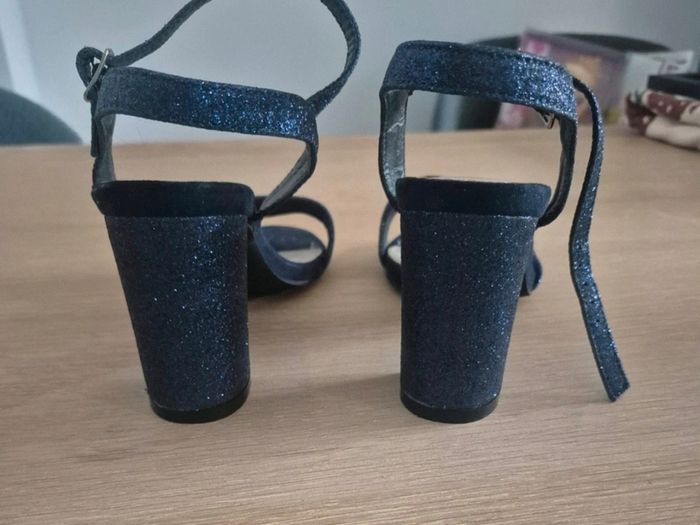 Navy glitter sandals