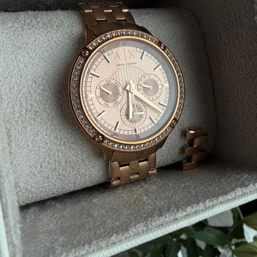 Armani Exchange  Rose Gold Crystal Ladies Watch