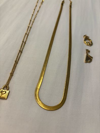 Gold Necklaces x2 - 18k Plated - Irish Charms x2