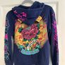 Ed Hardy Girls Navy Zip Hoodie - Size Large Image 2