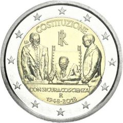Italy 2 Euro Commemorative Coin 2018 - Constitution. Uncirculated.
