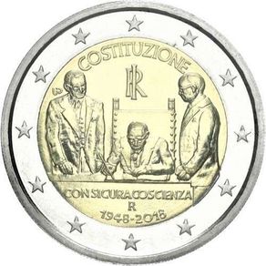 Italy 2 Euro Commemorative Coin 2018 - Constitution. Uncirculated.
