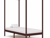 Canopy Bed Frame Dark Brown Solid Pine Wood 90x200 cm