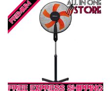 Stand Fan Pedestal fan 16" Oscillating free stand fan Floor fan adjustable height Black & Orange (FREE SHIPPING)