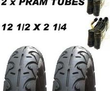 2 x Tyres & 2x Tubes 12 1/2 X 2 1/4 for strollers, wheelchairs, or small scooters