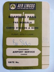 Aer Lingus Vintage Boarding Pass - Vintage Irish International Airlines Airplane