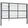 Garden Gate with Posts Steel 350x140 cm Anthracite Image 2