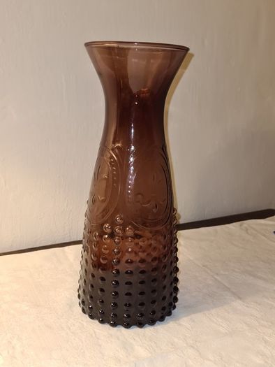 Vintage textured French carafe glass