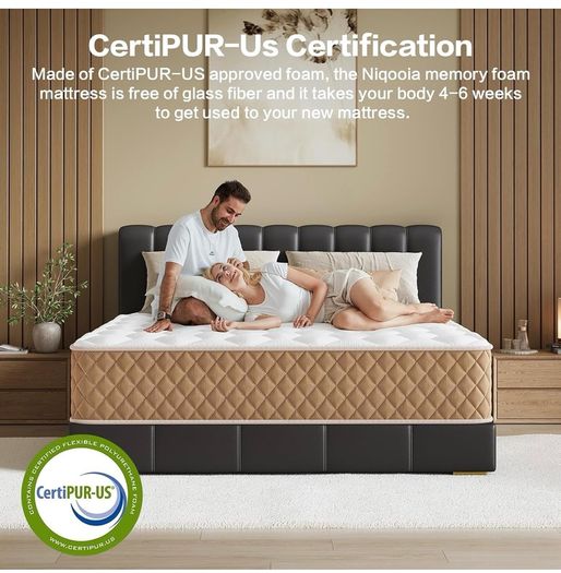 King Size Mattress, 10 Inch Memory Foam Mattress, 7-Zone Pocket Sprung, Medium Firm, Soft Fabric, Motion Isolated, Hybrid Mattresses in a Box