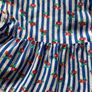 Girl's Blue and White Striped Cherry Summer Dress Image 5