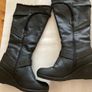 Black Knee High Boots / zip & wedge Heel/ Size 6 Image 2