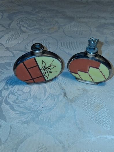 2 X Art Deco Sterling Perfume Bottles
