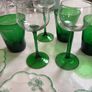 12 Pieces - Vintage Luminarc Alsace Mid Century Wine Glasses with Emerald Green Stem, Galbiati Milano Tumblers and Vintage Art Deco Royal Grafton Side Plates Image 2