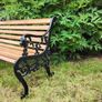 Cast iron and oak garden bench - 5ft Image 2