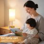 Bedside Lamps, Table Lamp for Living Room Bedroom, Touch Lamps Bedside with USB A+C Charging Ports, Dimmable Small Lamp with Fabric Shade for Kids Room, Study, Dorm, Office(Bulb Included) Image 5