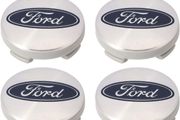 4x Ford Silver 54mm Alloy Wheel Hub Centre Caps Badges Mondeo Fiesta, Galaxy, Kuga