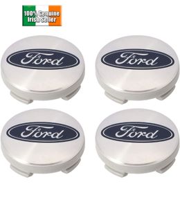 4x Ford Silver 54mm Alloy Wheel Hub Centre Caps Badges Mondeo Fiesta, Galaxy, Kuga