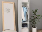 Wardrobe High Gloss White 50x50x200 cm Chipboard