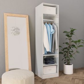 Wardrobe High Gloss White 50x50x200 cm Chipboard