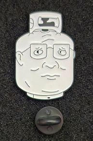 King of the hill , hank hill, propane,  pin back badge.