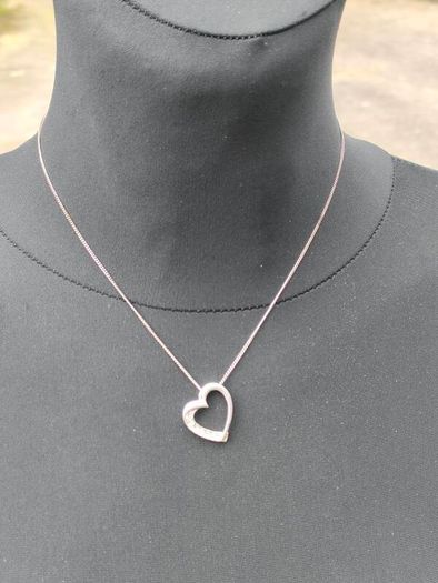 Sterling Silver Love Heart Pendant Set