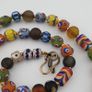 Vintage Venetian Style MultiColor Mix Glass With old Face Glass Pendant Necklace Image 3