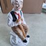 Vintage  Porcelain Old Man Smoking Pipe Cane Figurine Home Decor Collectible Image 7
