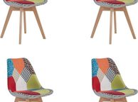 main image for ad Set of 4 Patchwork Dining Chairs  Beech Wood Legs
