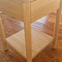 oak table with drawer.