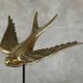 Flying Swallow Tabletop Figurine - Polished Bronze Image 8