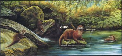 2002 Ireland Irish Mammals: Otter Commemorative Stamp Miniature Sheet Mint Never Hinged (MNH)