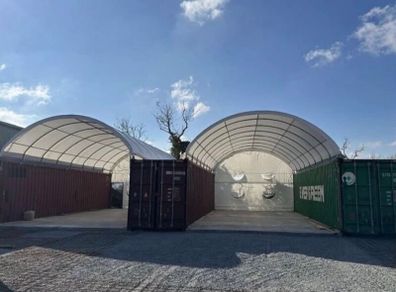 40ft Container Shelter With Rear Wall Enclosed