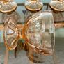 Retro Set of Six 1970s 80s Rose Glass Sundae Glasses Image 5