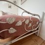 Handcrafted white metal single bed with mattress Image 4