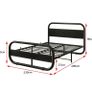 Double Size Bed Frame with Headboard,Oval-Shaped Platform Bed with Under-Bed Image 9