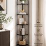 5-Tier Glass Corner Shelf  Modern Corner Display Unit with Tempered Glass Shelves for Living Room, Bathroom, Bedroom & Office Image 3