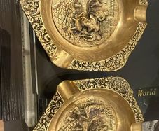 Brass ashtrays rare design. Circa 1960