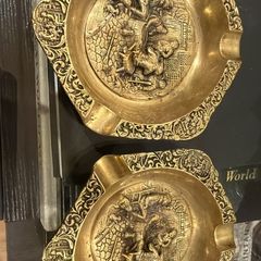 Brass ashtrays rare design. Circa 1960