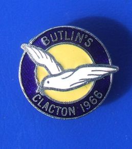 BUTLINS CLACTON 1966 (holiday camp, Essex) - resident camper's enamel badge