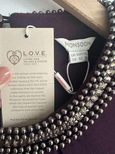 Monsoon embellished dress bnwt