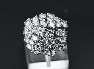 Vintage 1970s 4.1ct Diamond Cluster Ring