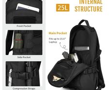 Hiking Backpack HUNTVP 25L Black