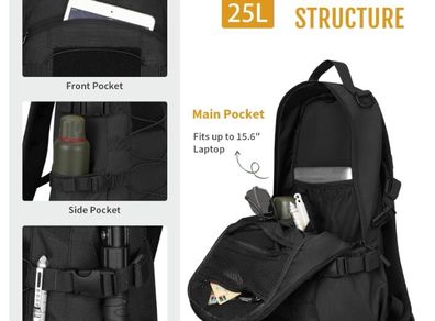 Hiking Backpack HUNTVP 25L Black