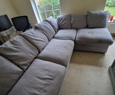 Harvey Norman Fantasia grey corner sofa with chaise