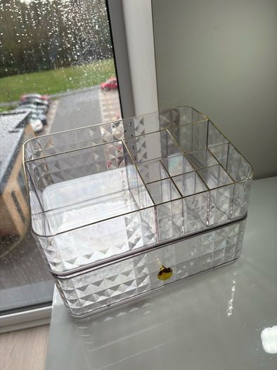 Clear acrylic makeup organizer