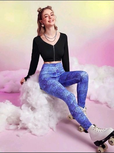 SHEINNeu Allover Print Leggings Size S