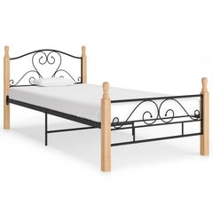 Bed Frame Black Metal 90x200 cm