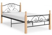 Bed Frame Black Metal 90x200 cm