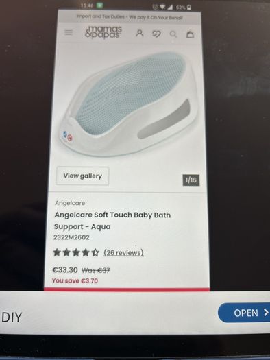 Baby Bath Support Seat Angel Care.